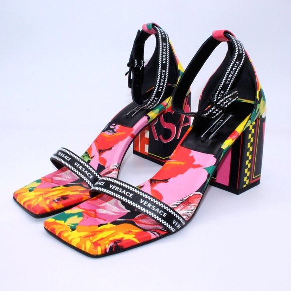 VERSACE Multicolor Women's Floralmania Print Sandals $1125 Size 36 EU/US 6